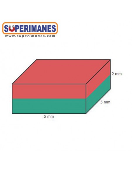 IMÁN NEODIMIO 5x5x2mm DORADO