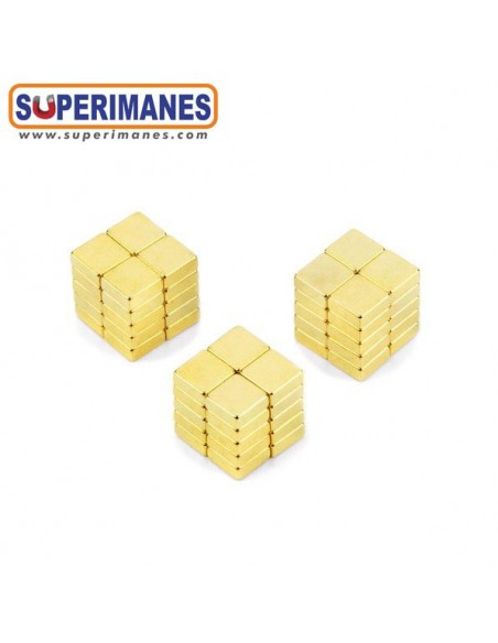 IMÁN NEODIMIO 5x5x2mm DORADO