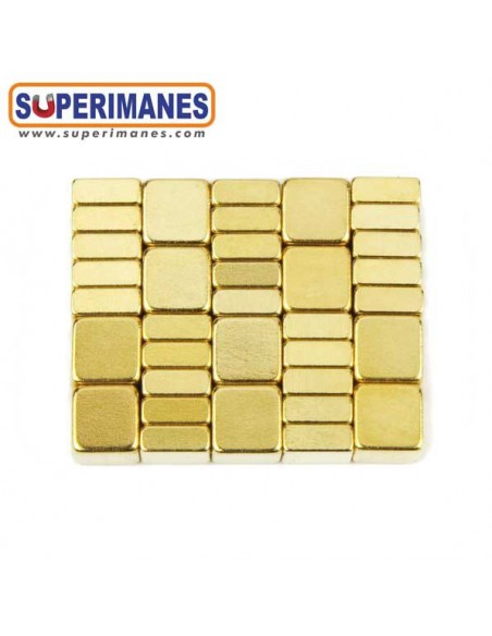 IMÁN NEODIMIO 5x5x2mm DORADO