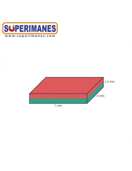 IMÁN NEODIMIO 7x6x1.2mm DORADO