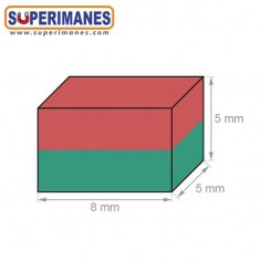 IMÁN NEODIMIO 8x5x5mm ZINC 2